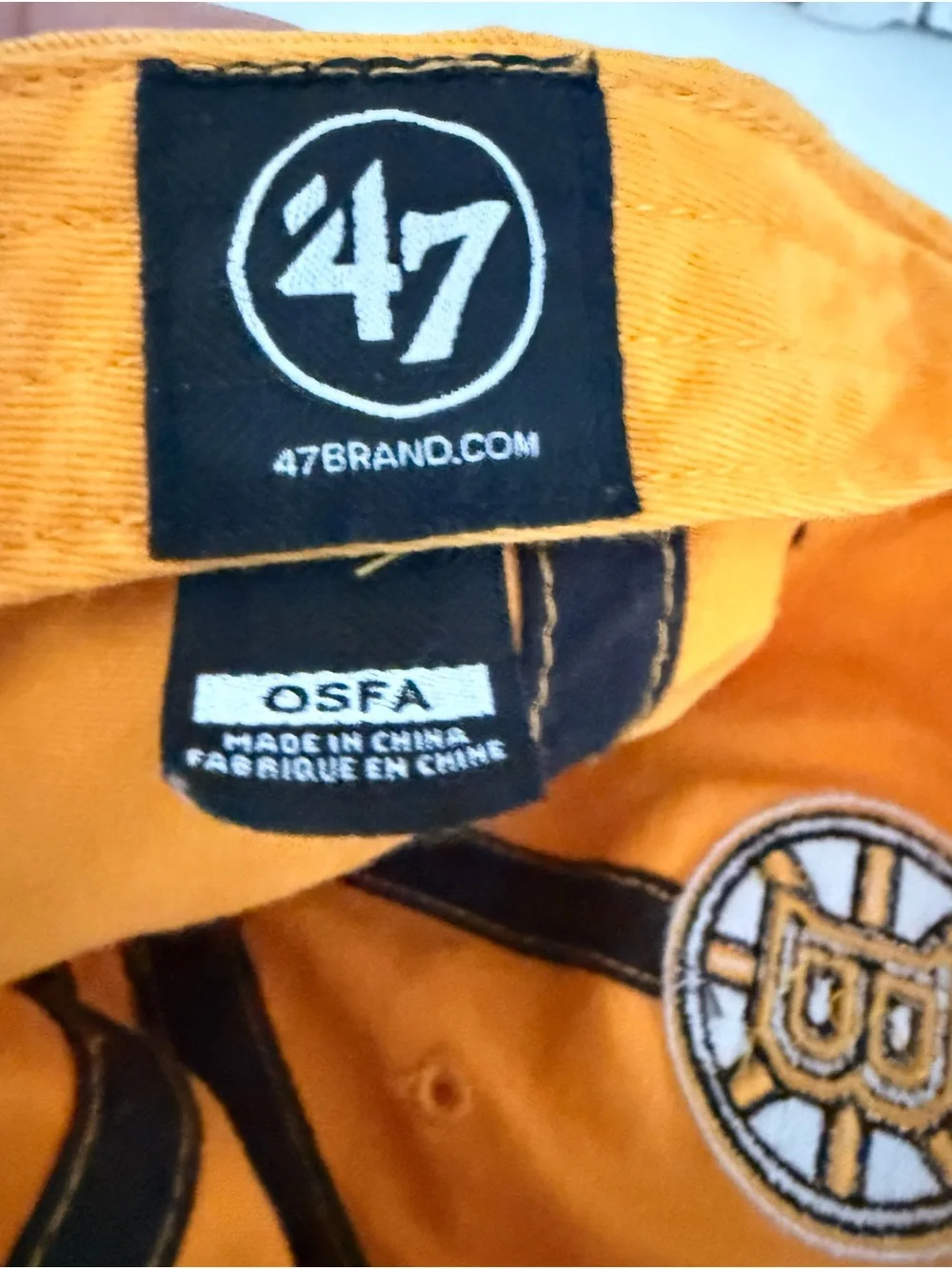 Boston Bruins 47 Brand NHL Yellow Strap-back Adjustable Unisex Cap